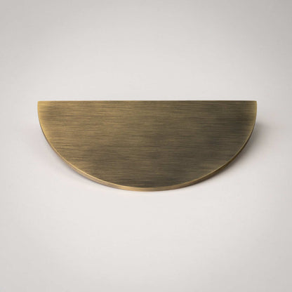 Demi Lune, Solid Brass Half Moon Cabinet PullsOur handmade Demi Lune cabinet handle is designed to be mounted in pairs to form a full circle or mounted horizontally as a half moon. In either orientation, it exudpullDemi Lune, Solid Brass Half Moon Pulls