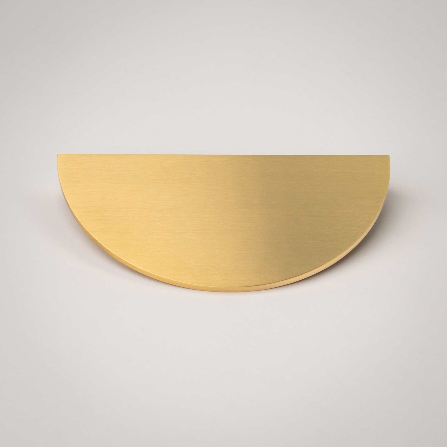 Demi Lune, Solid Brass Half Moon Cabinet PullsOur handmade Demi Lune cabinet handle is designed to be mounted in pairs to form a full circle or mounted horizontally as a half moon. In either orientation, it exudpullDemi Lune, Solid Brass Half Moon Pulls