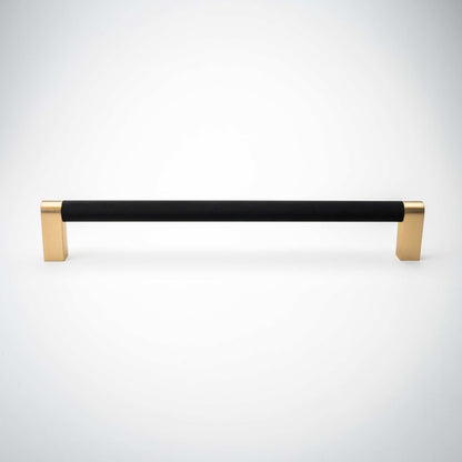 Bold, Black & Gold Knurled Cabinet Pulls Go BOLD in your home!Our Bold, Black and "gold" cabinet pull brings a modern feel to your cabinetry. Its two-toned style is visually fresh, while its knurled matpullBold, Black & Gold Knurled Solid Brass Cabinet Pulls